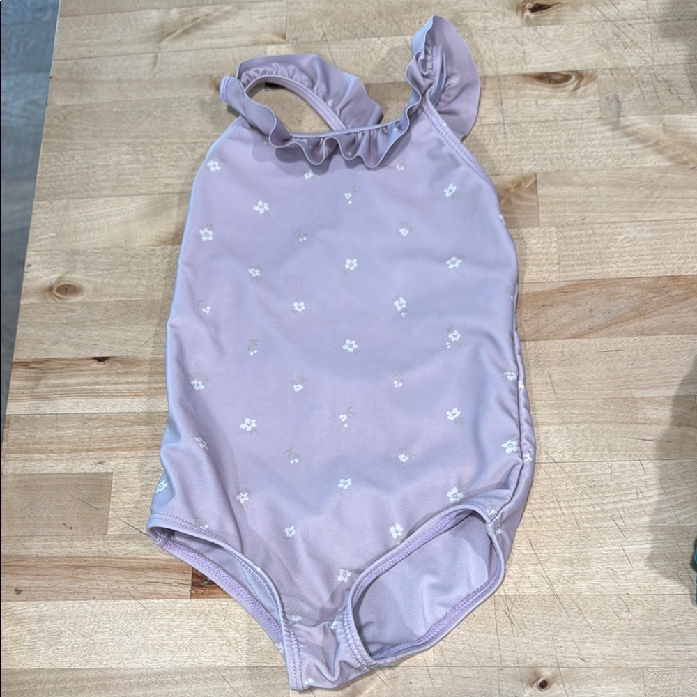 Lilac Floral Ruffle Swimsuit